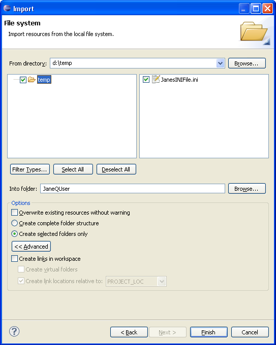 Import file system page