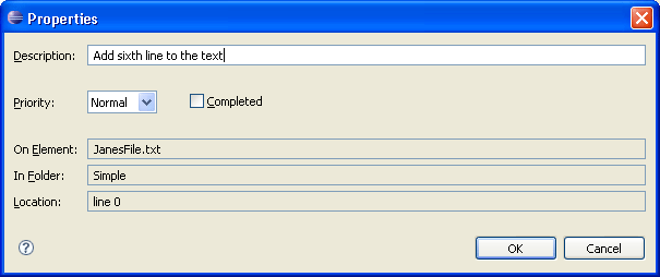 Add Task dialog